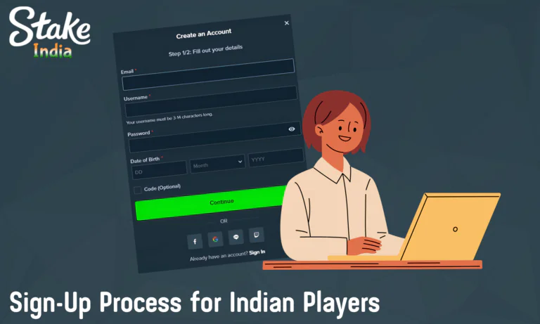 Step-by-step registration process at Stake Casino